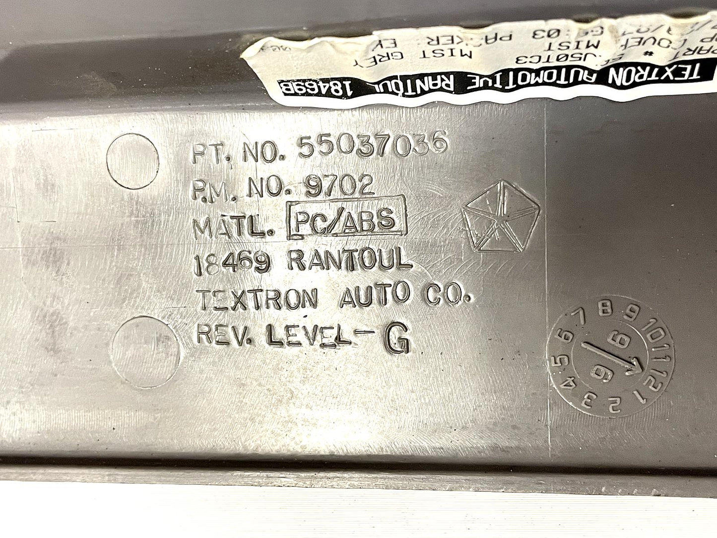 Embellecedor superior del tablero para Jeep TJ Wrangler, color gris niebla, bisel de ventilación del descongelador, gris, de fábrica