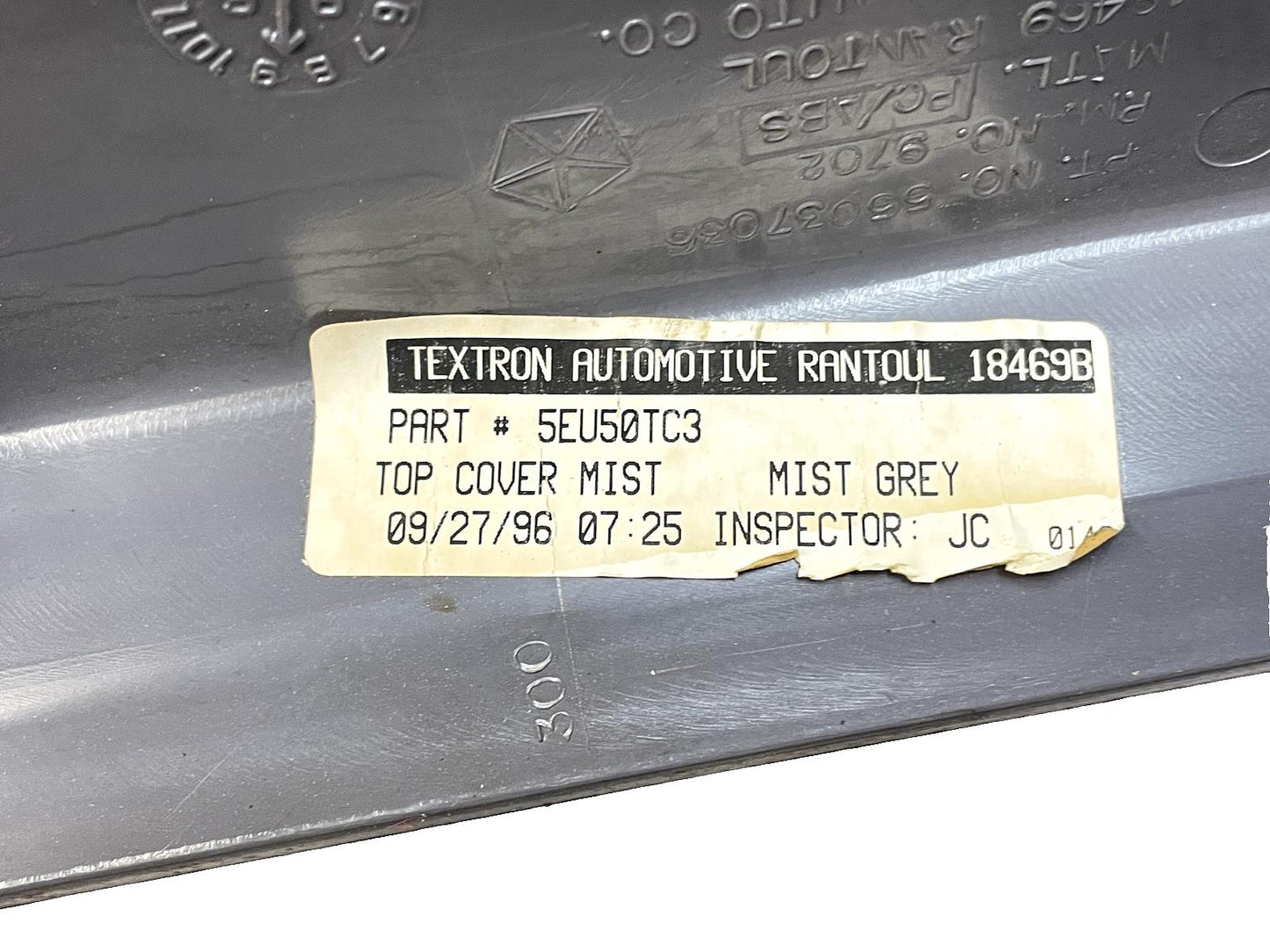 Jeep TJ Wrangler Dash Top Trim Cover Defrost Vent Bezel Mist Gray Grey