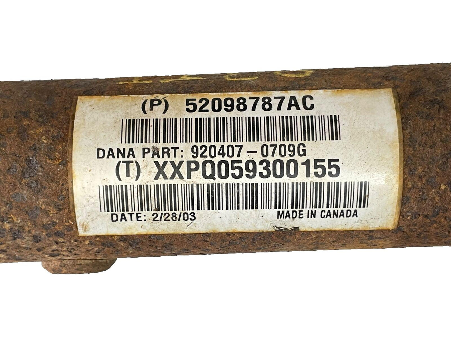 Jeep TJ Wrangler Back Drive shaft Rear Driveshaft 4.0 manual 52098787AC