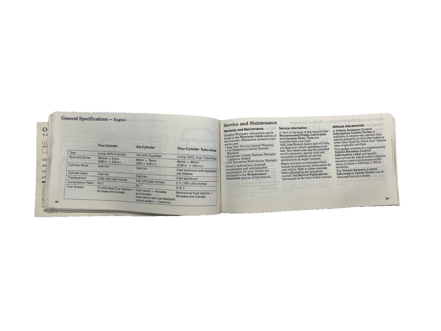 86 Jeep XJ Cherokee Owners MANUAL guide brochure FREE SHIP