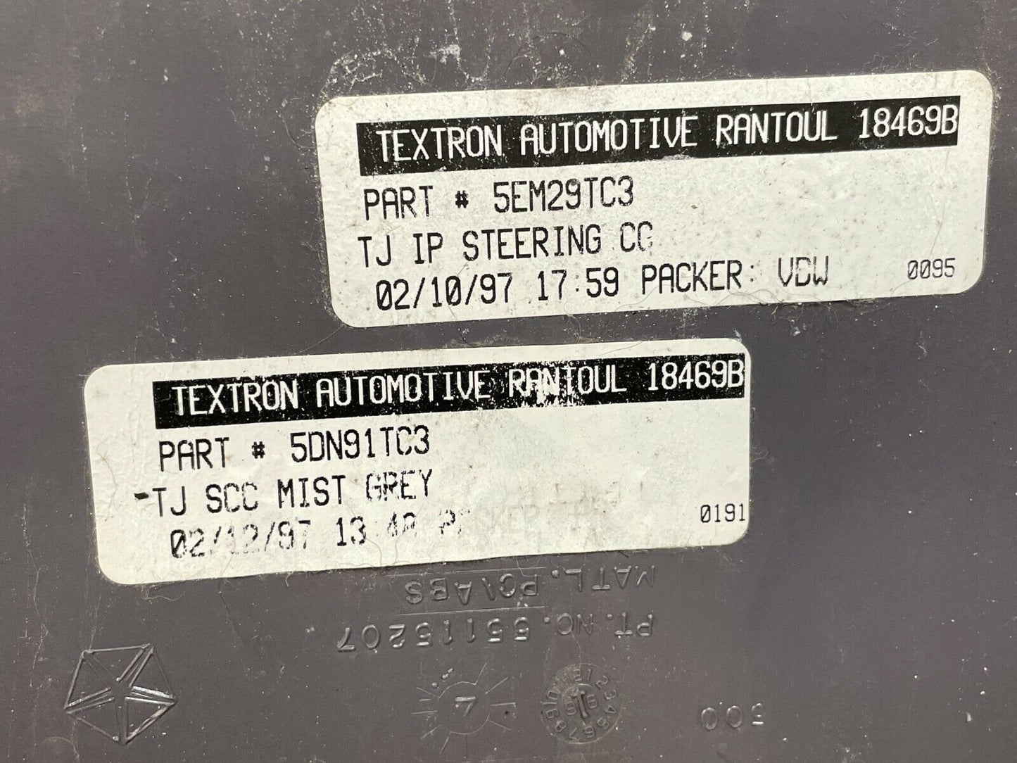 Jeep TJ Dash trim Steering Column Cover Knee Bolster Bezel Grey 97-00 Wrangler