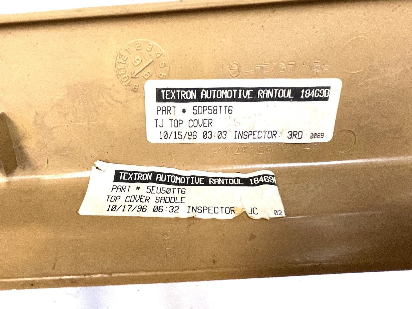 Jeep TJ Wrangler Tan Dash Top Cover Trim Bezel windshield defrost vent Saddle