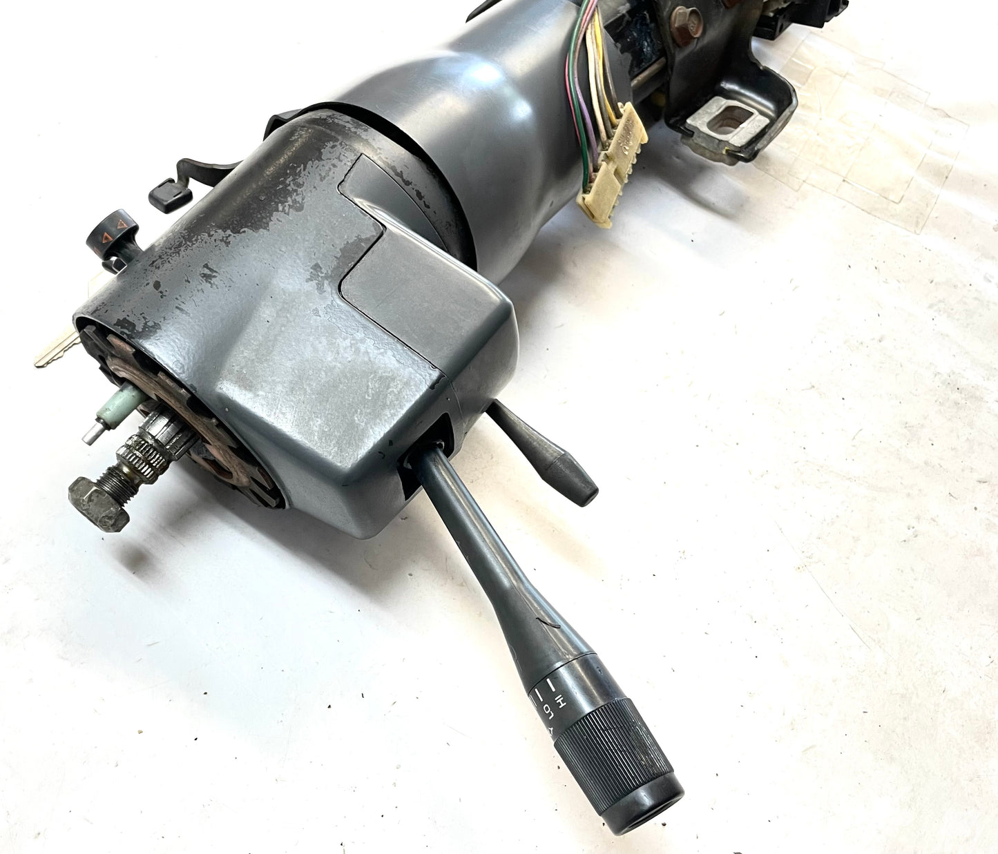 Columna de dirección automática inclinable para Jeep YJ Wrangler, moldura gris, 87-95, lista para atornillar