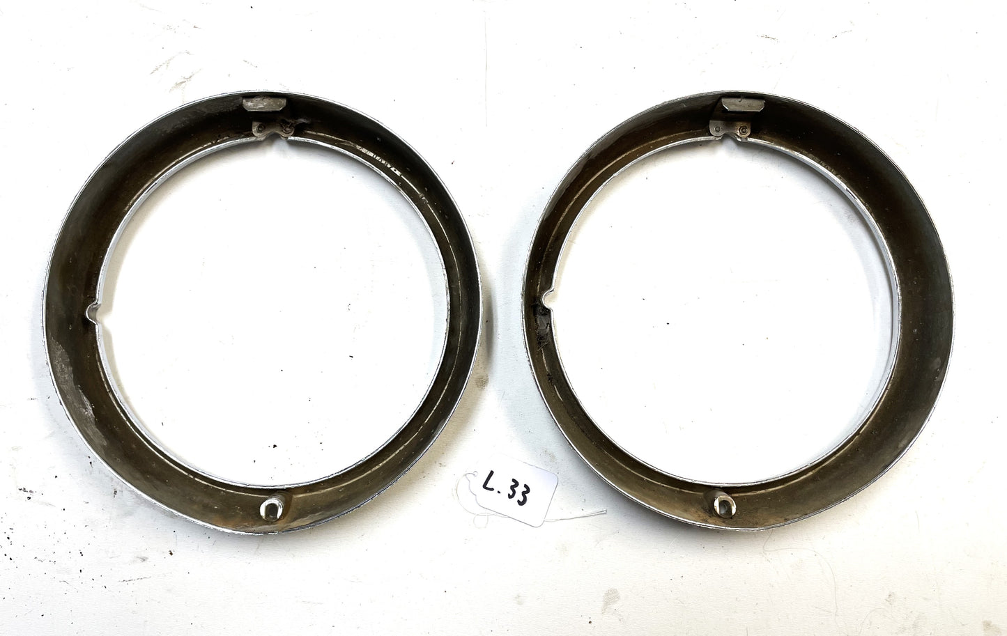 Jeep CJ Chrome Headlight Bezels Trim Beauty Ring Bezel Set Pair CJ7 CJ5 CJ8