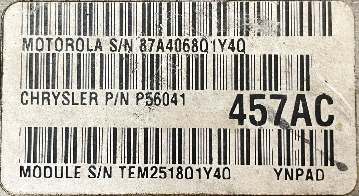 99 Jeep TJ Wrangler ECM 2.5 four cylinder computer manual trans P56041457AC