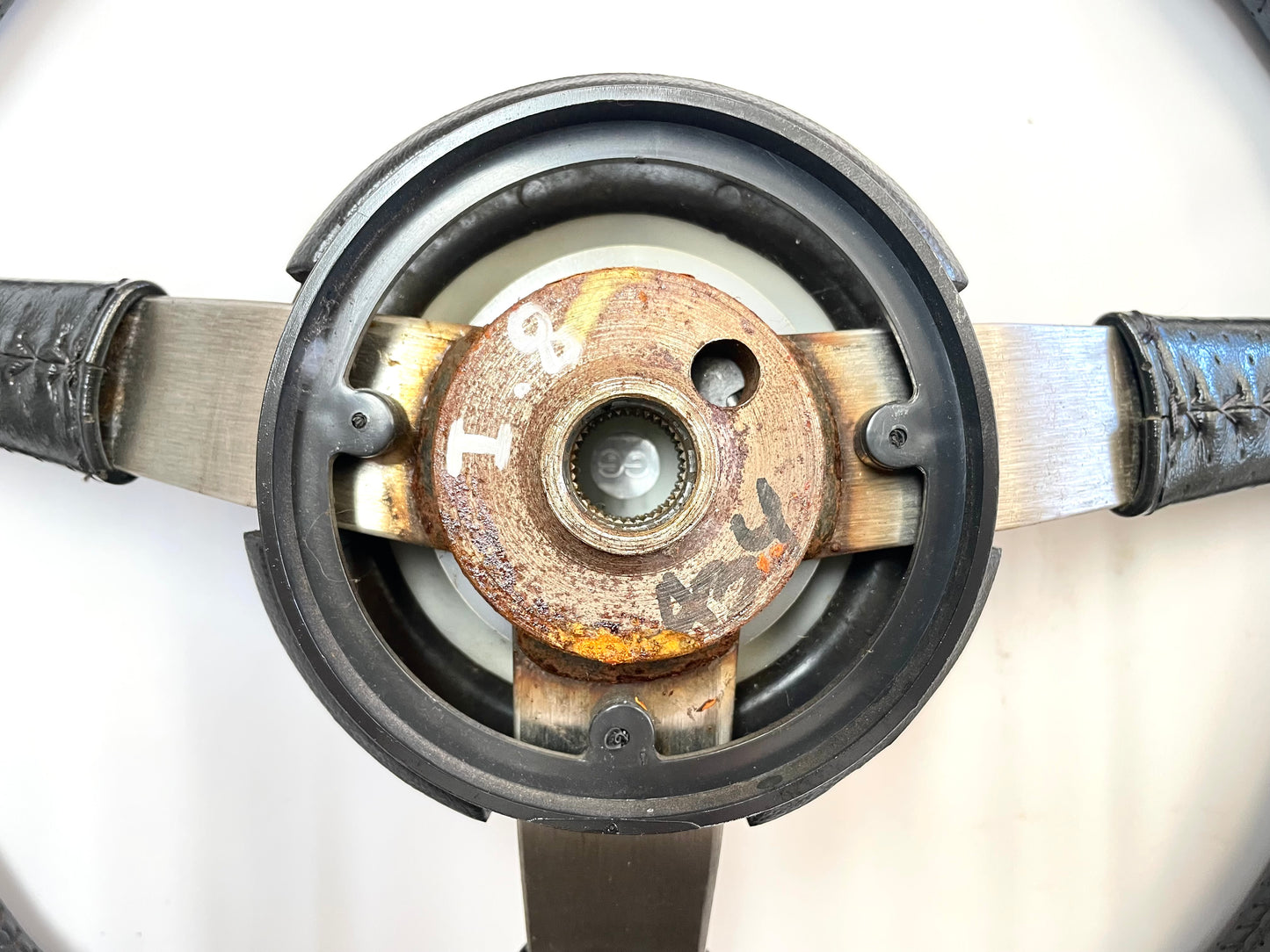 Jeep factory steering wheel 87-95 YJ CJ5 CJ7 CJ8 Leather wrap Grey FREE SHIP!