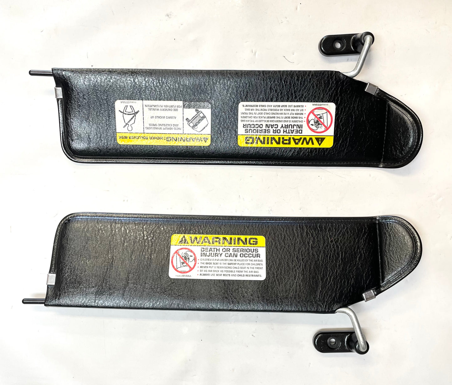 Jeep TJ LJ Factory sun visors Agate left right pair dark grey 03-06 Wrangler