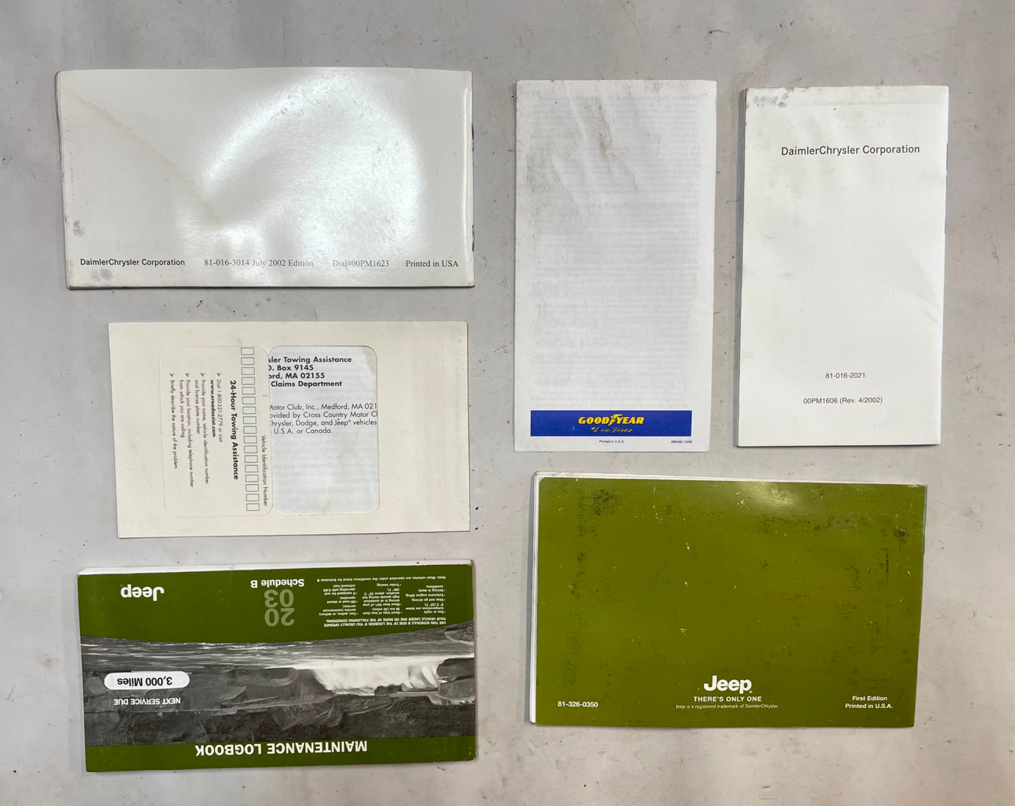 03 Jeep Wrangler TJ Owners MANUAL and Maintenance log book RIGHT HAND DRIVE