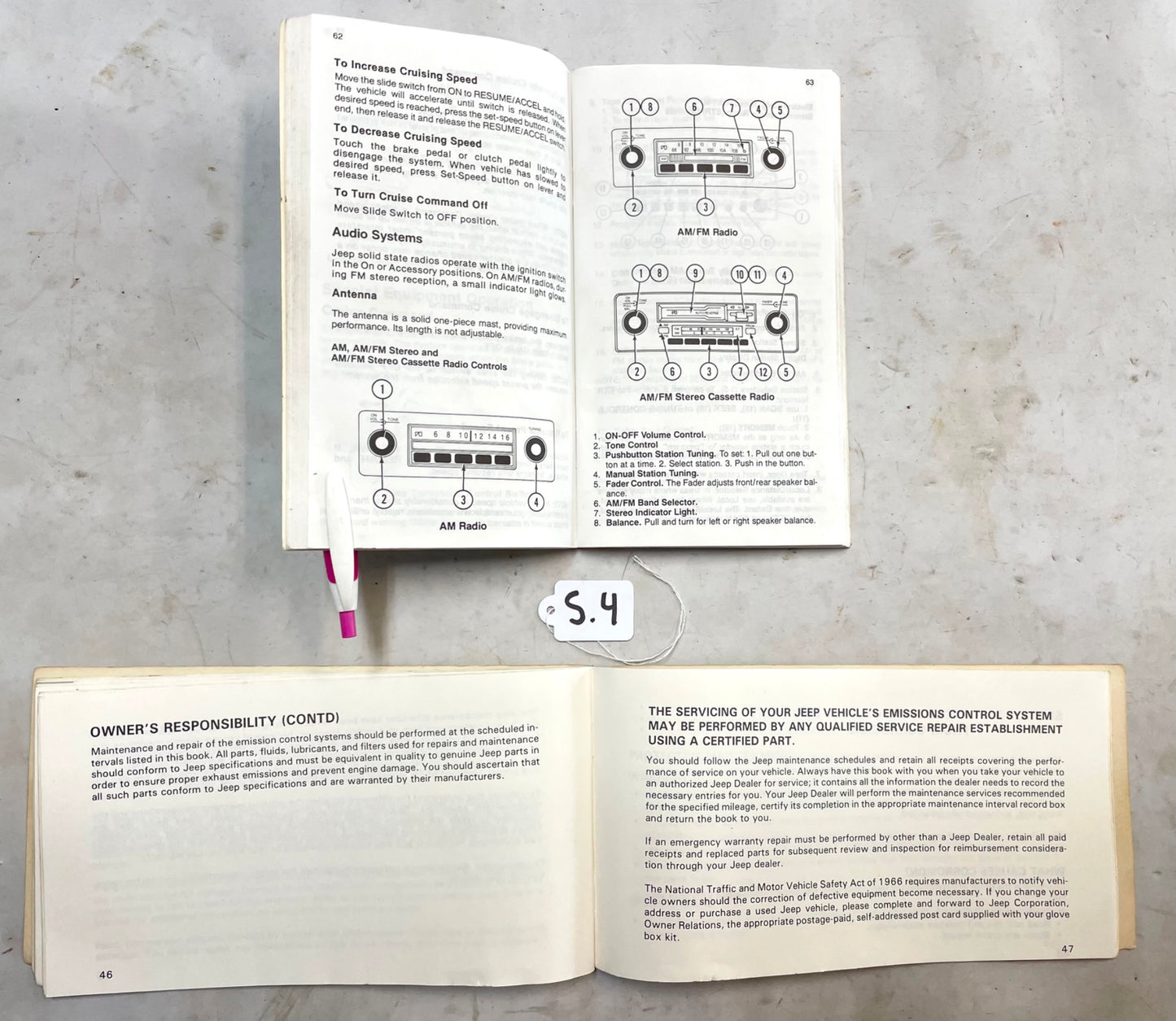 84 Jeep Wagoneer J10 J20 Truck Owners Manual - Original - Free Shipping!