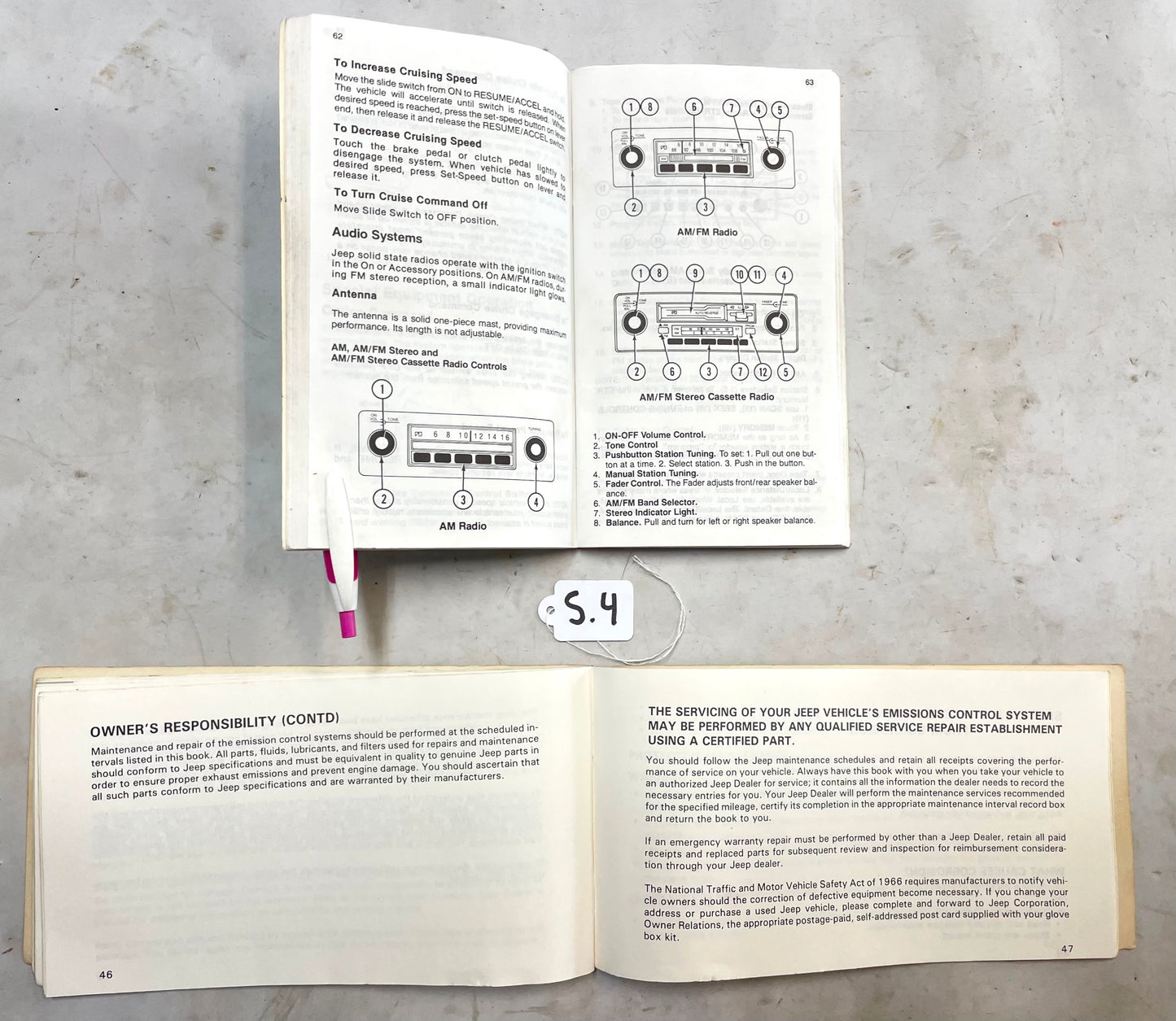 84 Jeep Grand Wagoneer Truck Owners Manual Warranty and Maintenance Guide