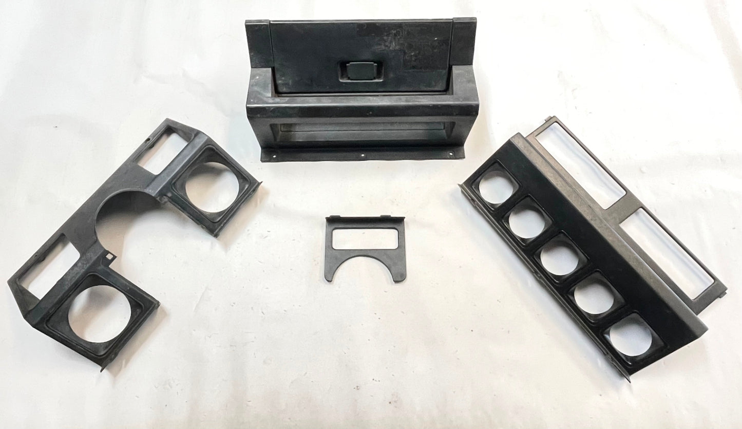 Jeep YJ dash trim 87-95 Wrangler glove box column radio OE gray painted black