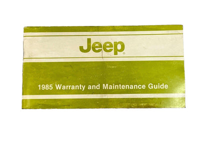 85 Jeep XJ Cherokee Owners MANUAL Warranty Booklet Information Maintenance Guide