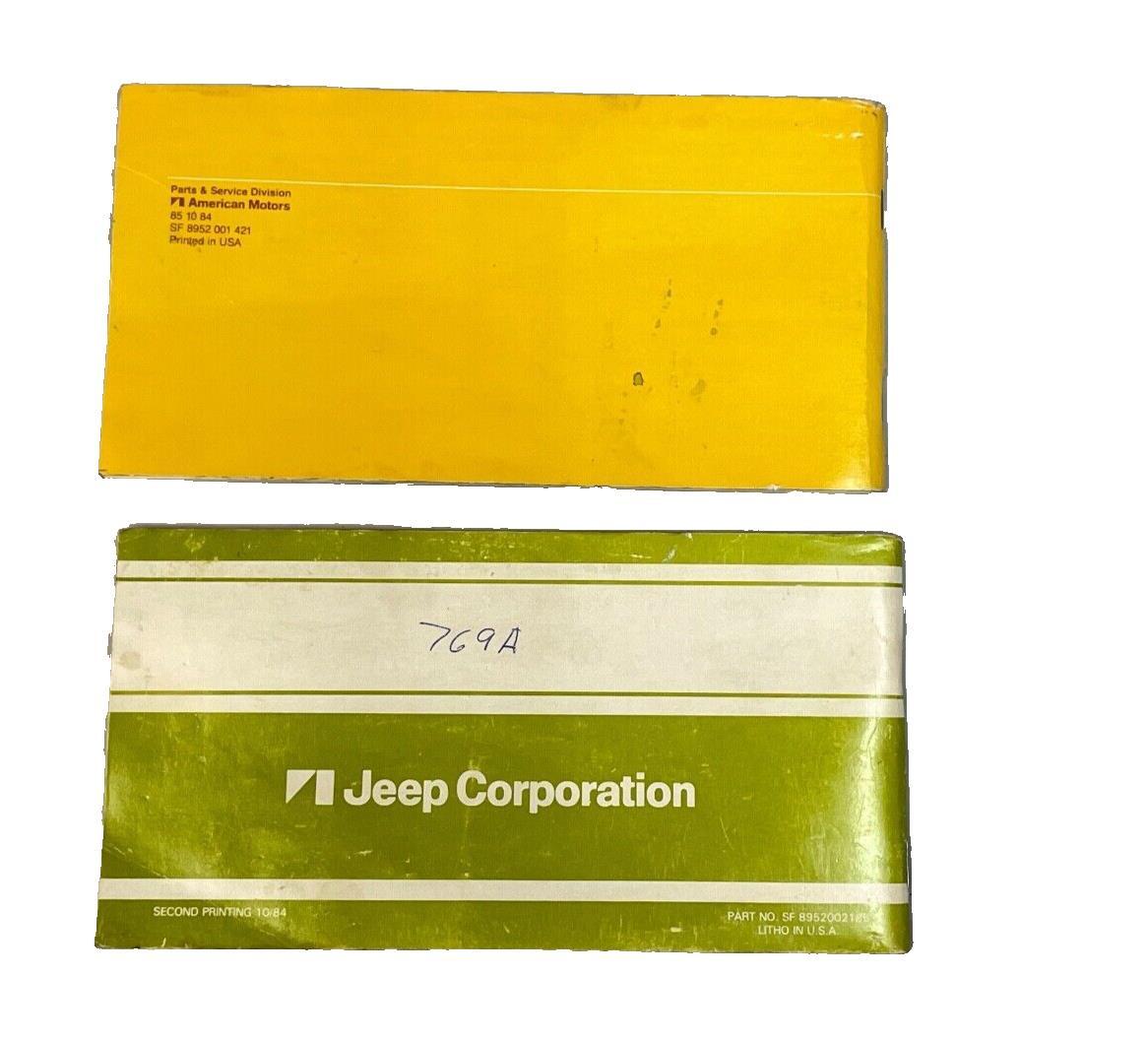 85 Jeep XJ Cherokee Owners MANUAL Warranty Booklet Info Maintenance Guide