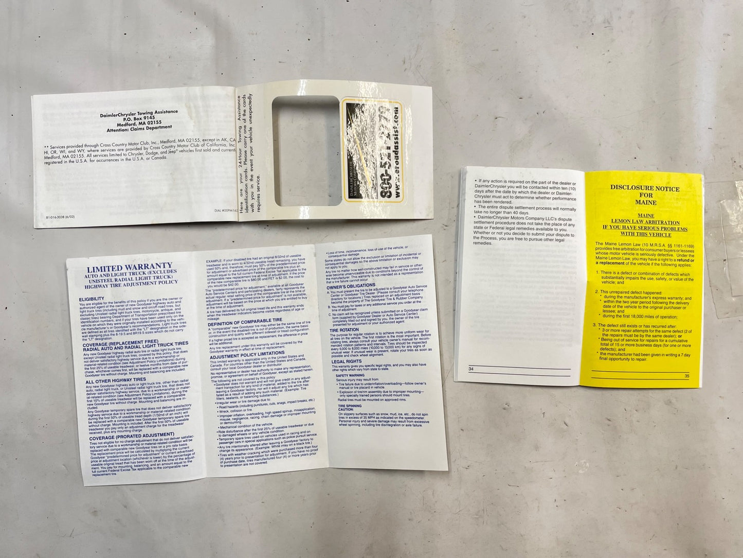 Jeep 03 Wrangler TJ Owners MANUAL and Maintenance log book RIGHT HAND DRIVE