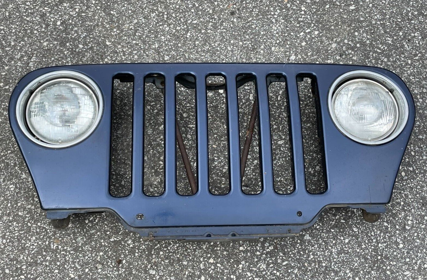 Faros delanteros de parrilla Jeep Wrangler TJ Cableado de parrilla Patriot azul 98-06 