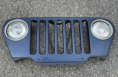 Faros delanteros de parrilla Jeep Wrangler TJ Cableado de parrilla Patriot azul 98-06 