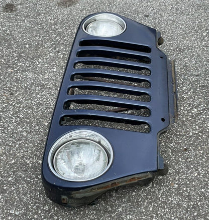 Faros delanteros de parrilla Jeep Wrangler TJ Cableado de parrilla Patriot azul 98-06 