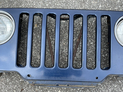 Faros delanteros de parrilla Jeep Wrangler TJ Cableado de parrilla Patriot azul 98-06 