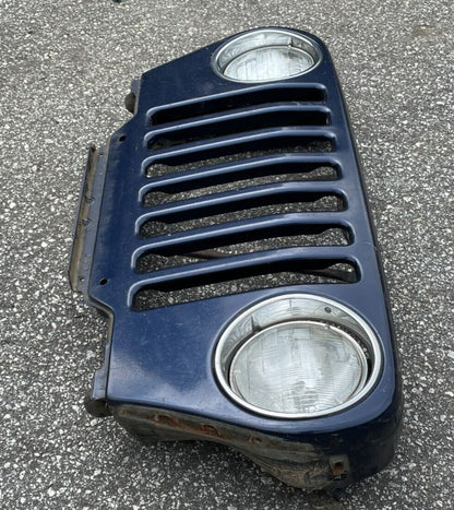 Faros delanteros de parrilla Jeep Wrangler TJ Cableado de parrilla Patriot azul 98-06 