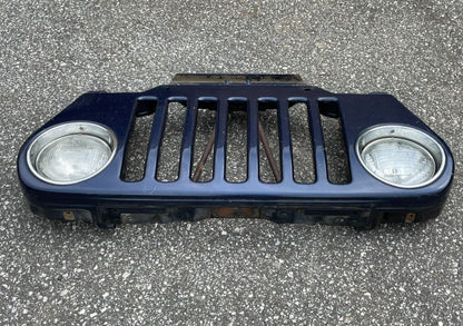 Faros delanteros de parrilla Jeep Wrangler TJ Cableado de parrilla Patriot azul 98-06 