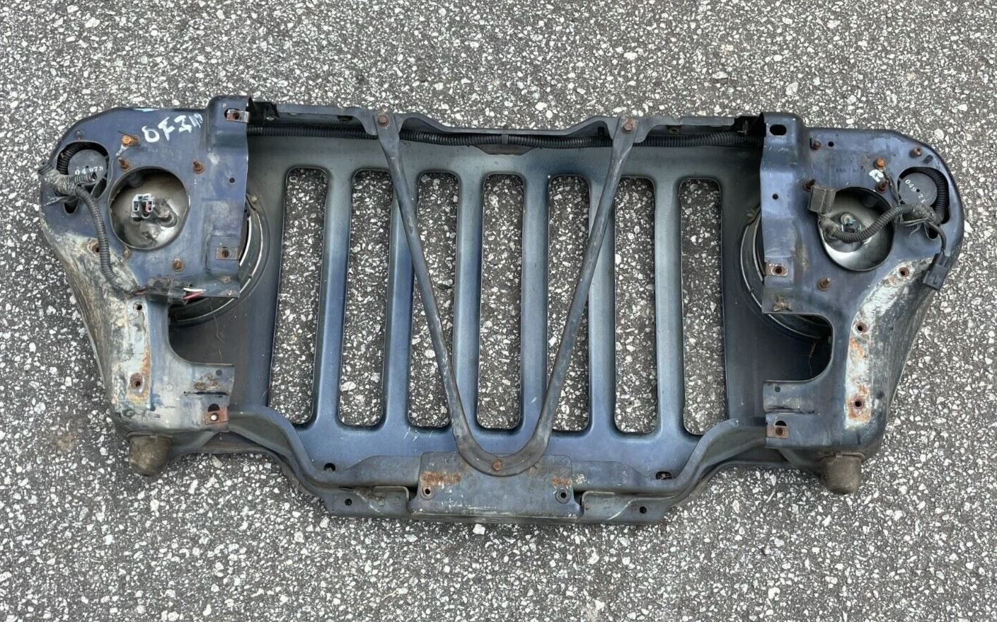 Faros delanteros de parrilla Jeep Wrangler TJ Cableado de parrilla Patriot azul 98-06 