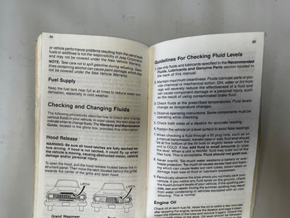 Manual del propietario del Jeep Grand Wagoneer J10 J20 84 Guía de garantía y mantenimiento 