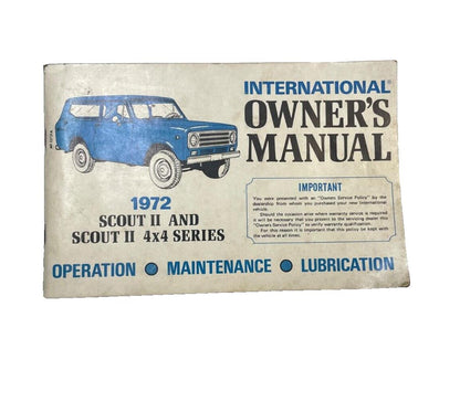 72 International Scout II Owners MANUAL  FREE SHIPPING - Scout 2