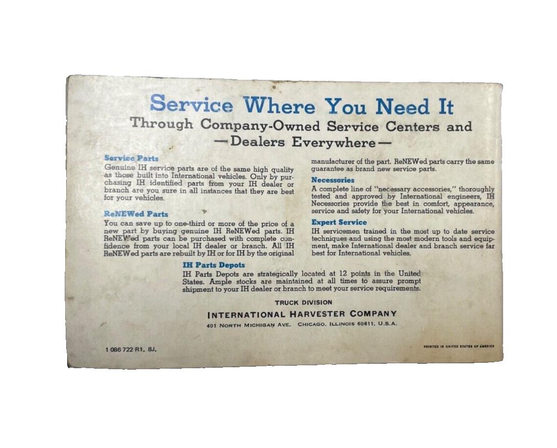 72 International Scout II Owners MANUAL  FREE SHIPPING - Scout 2