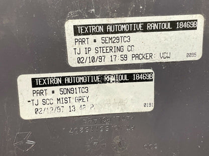 Jeep TJ  Dash trim Steering Column Cover Knee Bolster Bezel Grey 97-00 Wrangler