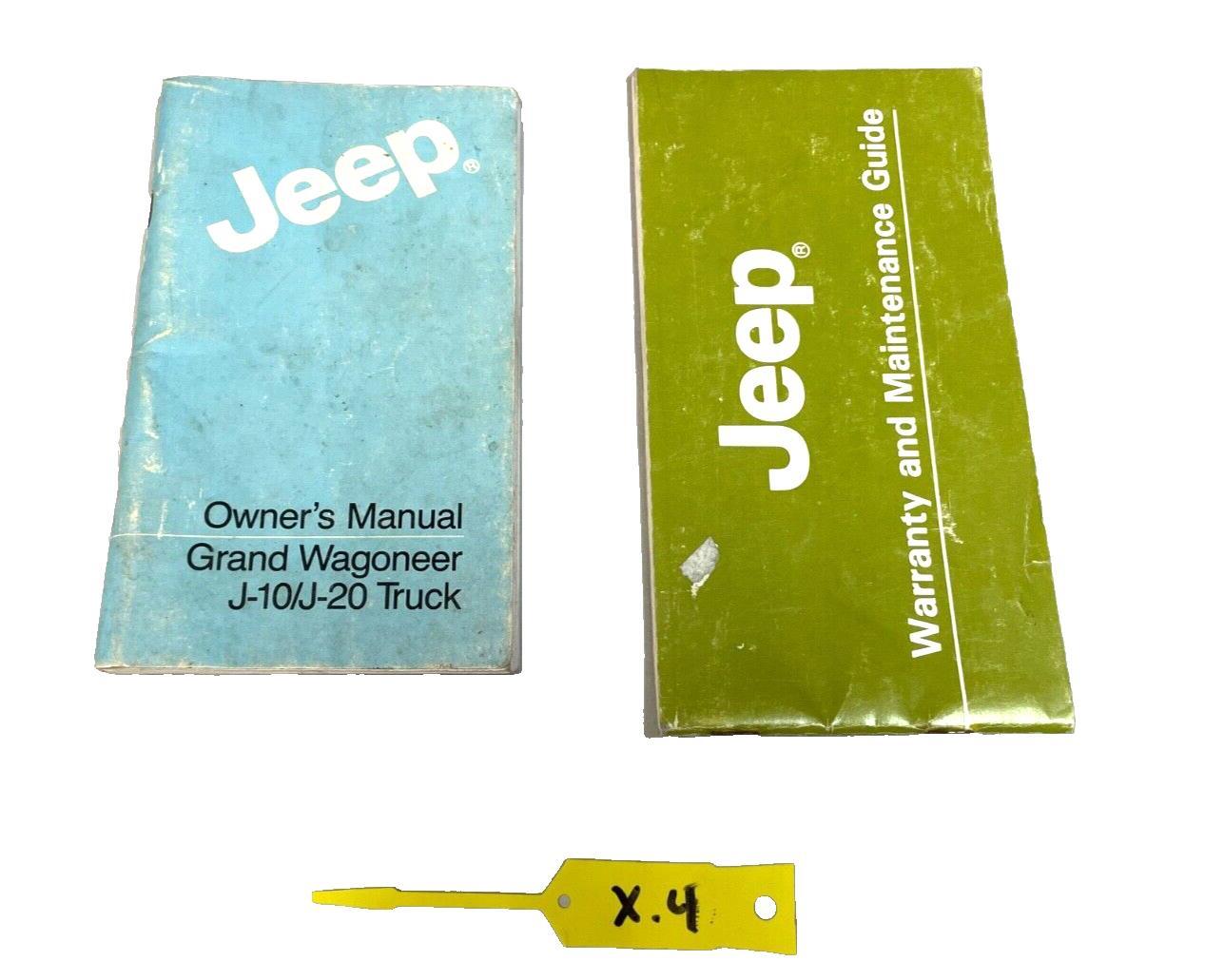 84 Jeep Grand Wagoneer J10 J20 Owners Manual Warranty and Maintenance  Guide