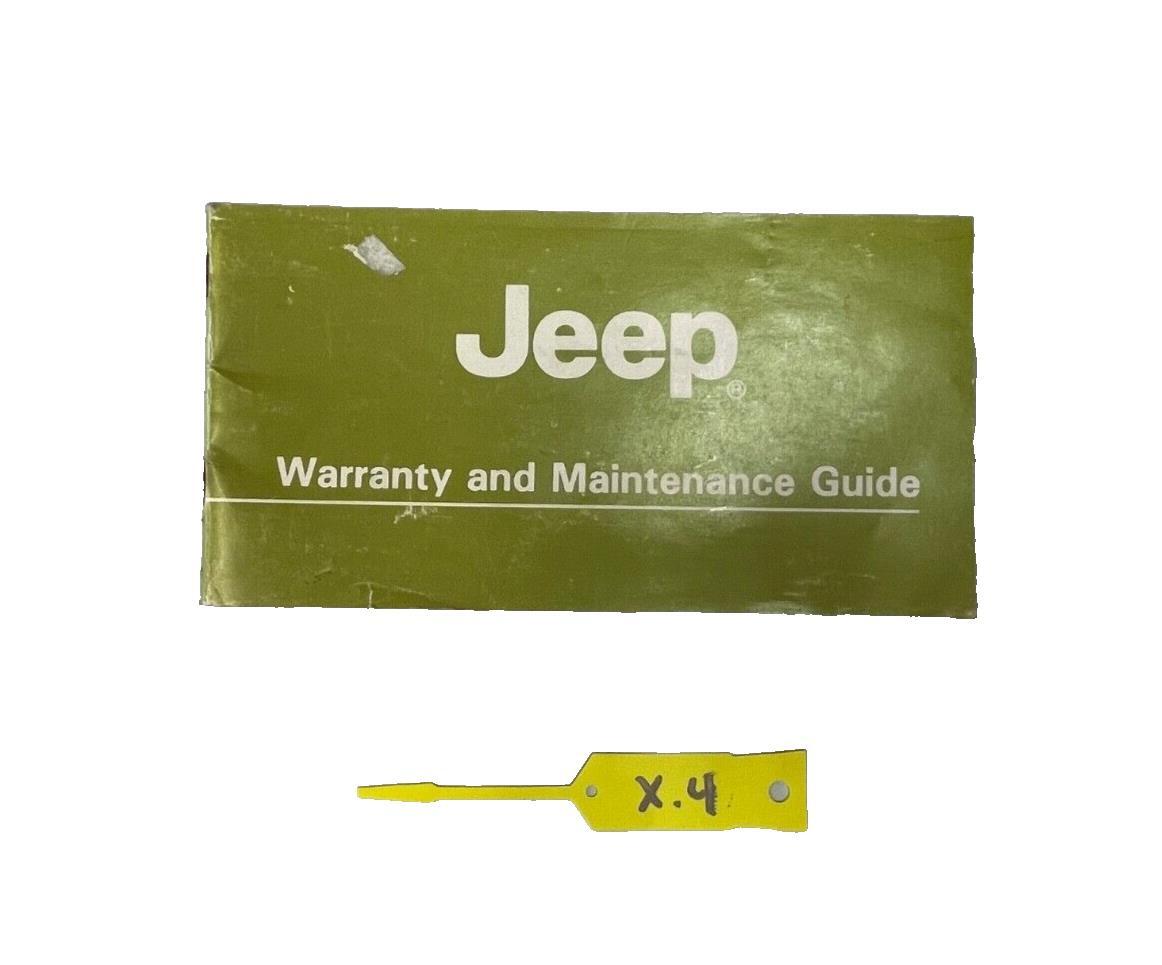 84 Jeep Grand Wagoneer J10 J20 Owners Manual Warranty and Maintenance  Guide