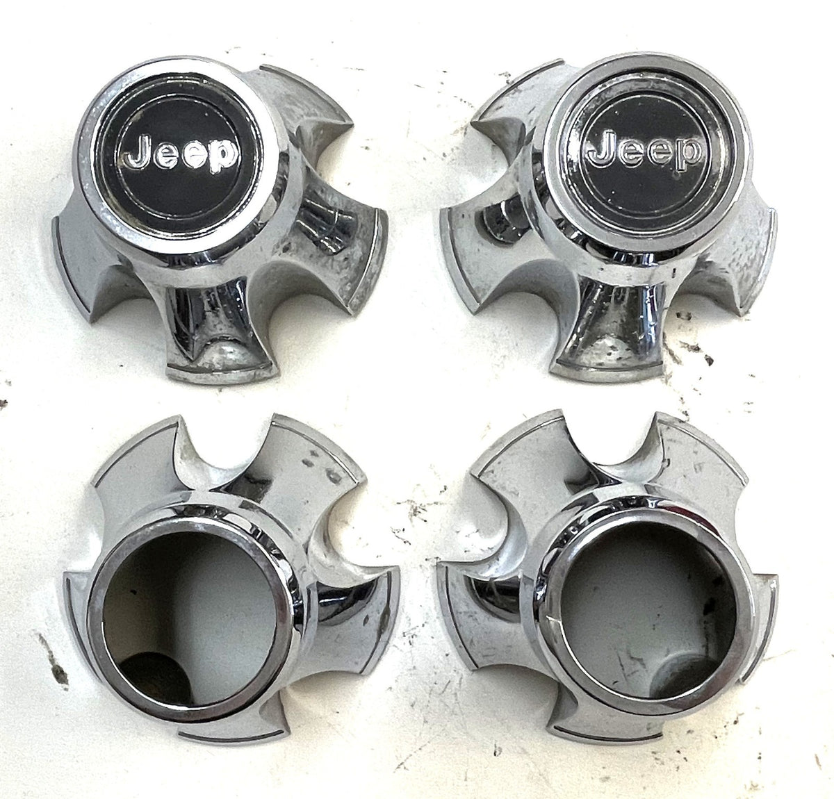 Jeep CJ Center Caps CJ5 CJ7 FACTORY Chrome Wheel Centers Laredo Cap FREE SHIP