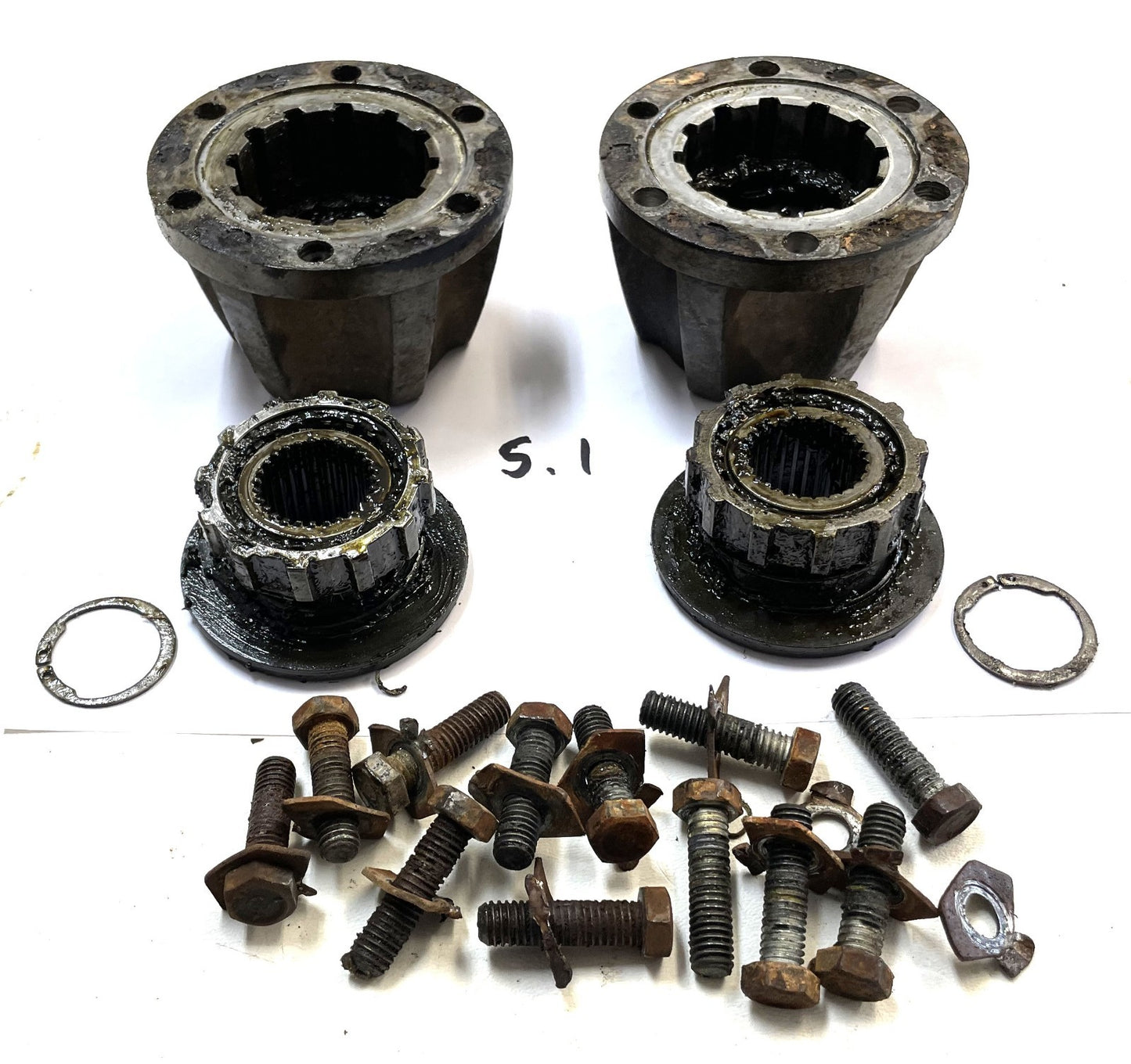 Jeep 6 bolt locking hubs CJ CJ5 CJ7 27 spline dana 30 front axle with bolts