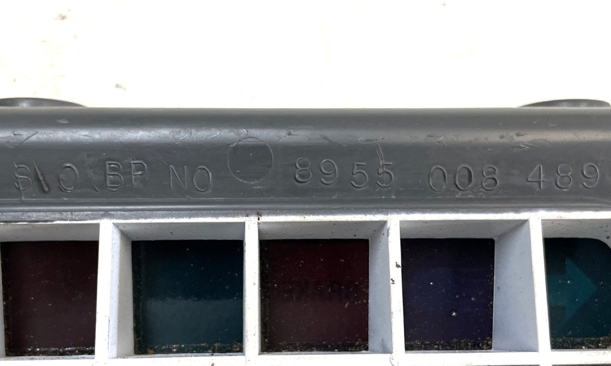 Jeep YJ grey warning light dash trim bezel Wrangler trouble lights gray column!