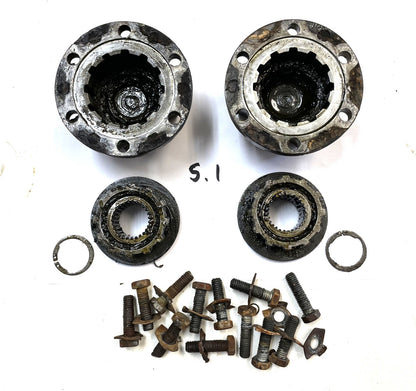 Jeep 6 bolt locking hubs CJ CJ5 CJ7 27 spline dana 30 front axle with bolts