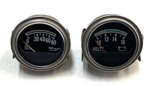 Jeep CJ Oil Pressure Volt Gauge Factory Faria CJ5 CJ7 CJ8 AMC Gauges Battery