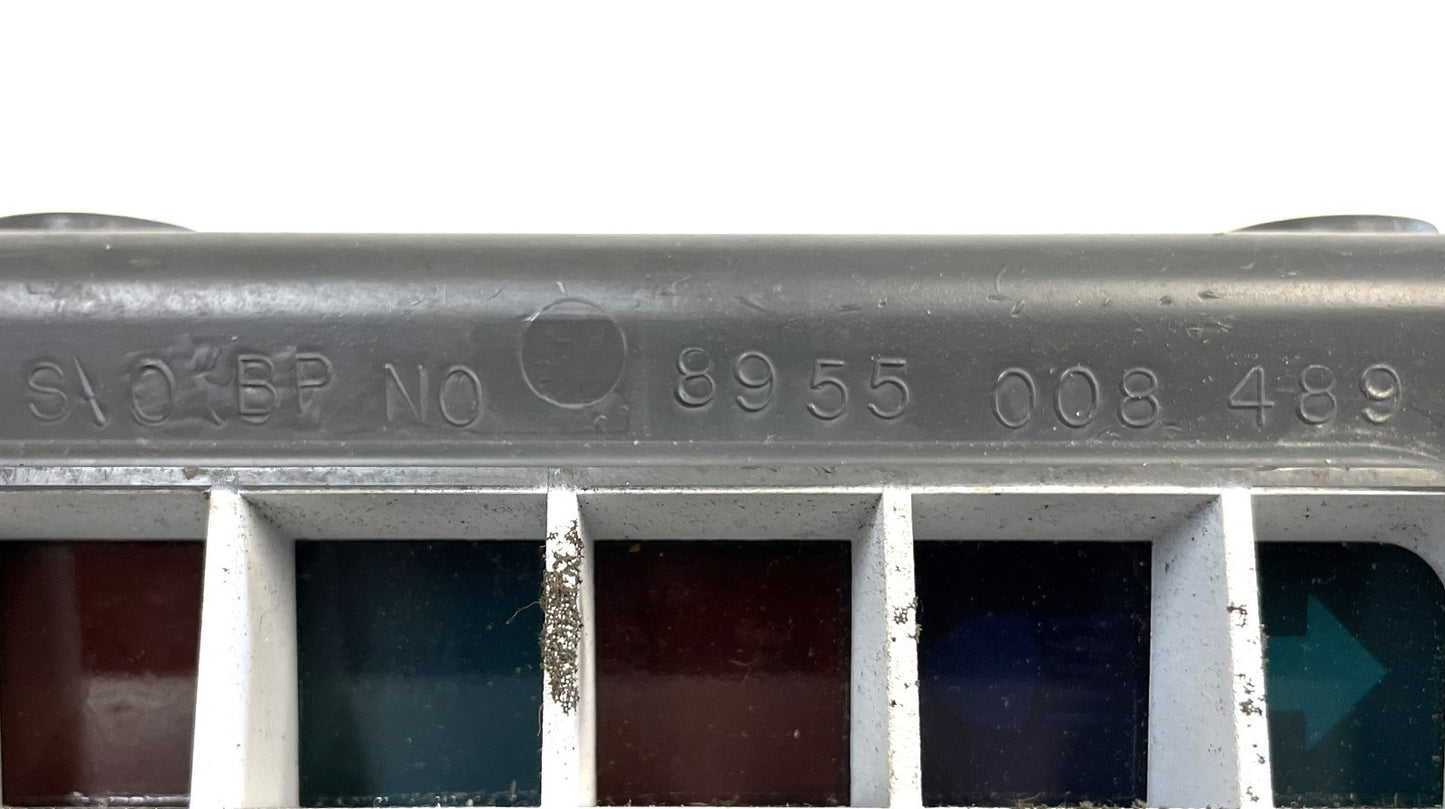 Jeep YJ grey warning light dash trim bezel Wrangler trouble lights gray column!