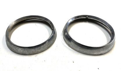 Jeep CJ Headlight bezels Trim Beauty Ring Set Pair 72-86 Jeep CJ5 CJ7 CJ8 chrome