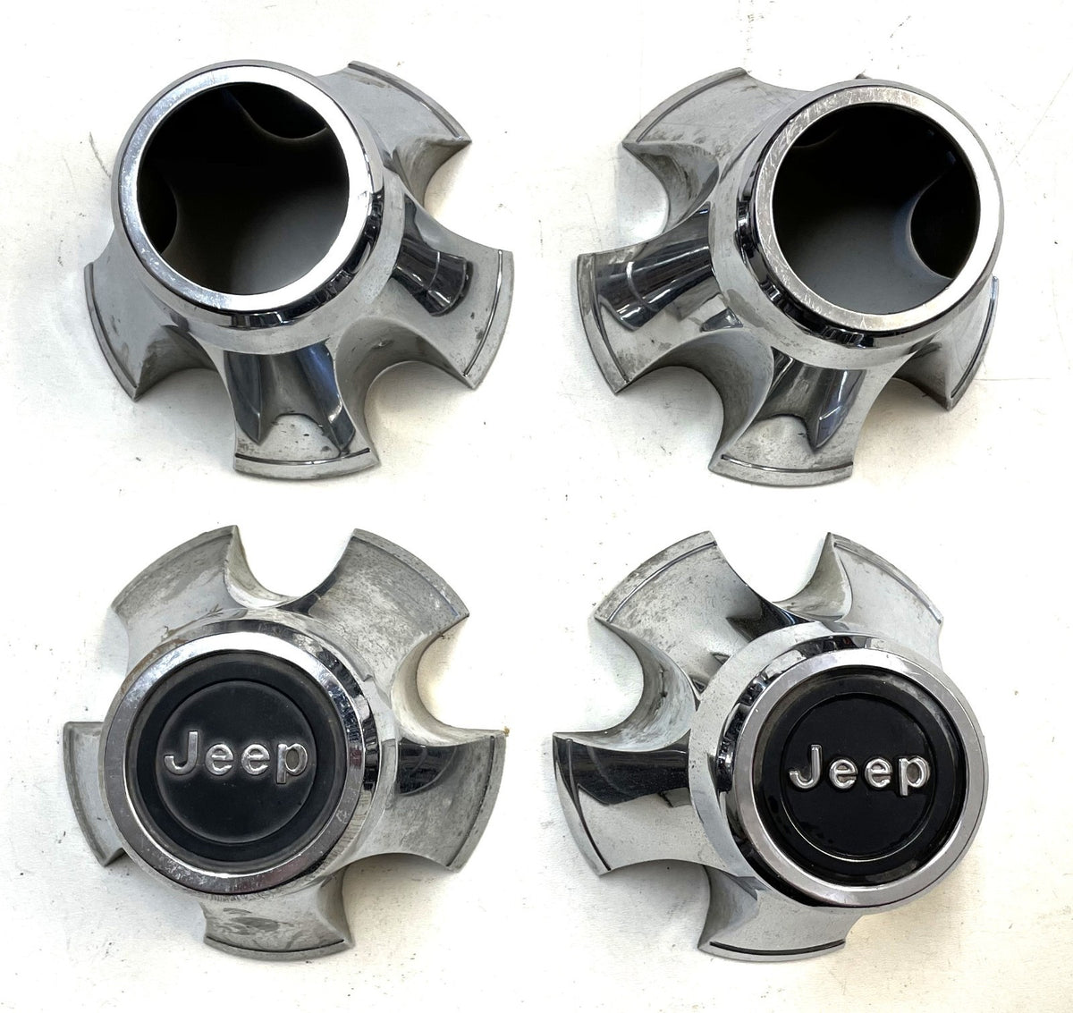 Jeep CJ Center Caps CJ5 CJ7 FACTORY Chrome Wheel Centers Laredo Cap !