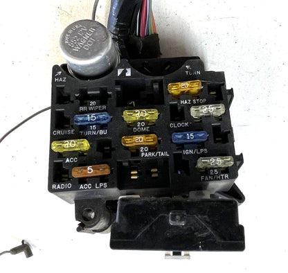 Jeep YJ Wrangler Dash wiring harness fits 87-90 wire fuse block gauges column