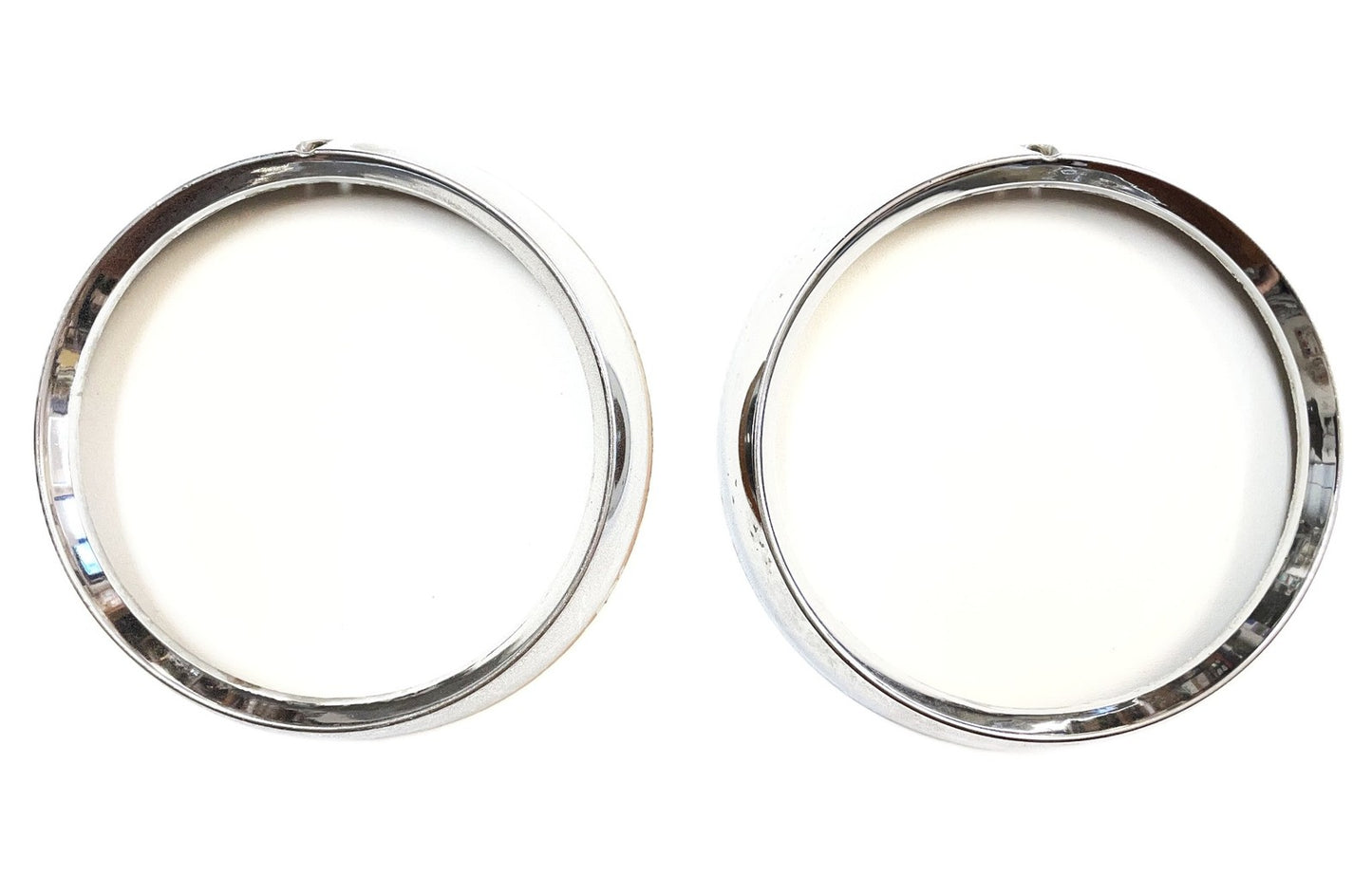 Jeep CJ Headlight bezels Trim Beauty Ring Set Pair 72-86 Jeep CJ5 CJ7 CJ8 chrome