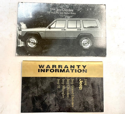 94 Jeep XJ Cherokee Warranty Information Guide Tips Booklet Factory manuals