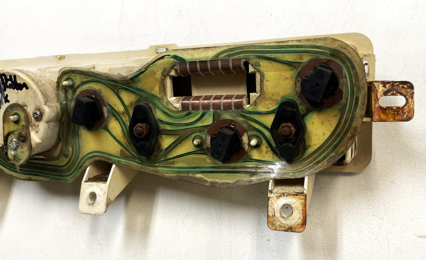 Jeep YJ Wrangler Center Gauge Cluster FOR PARTS Gauges Clock Fuel Temp Gas 87-91