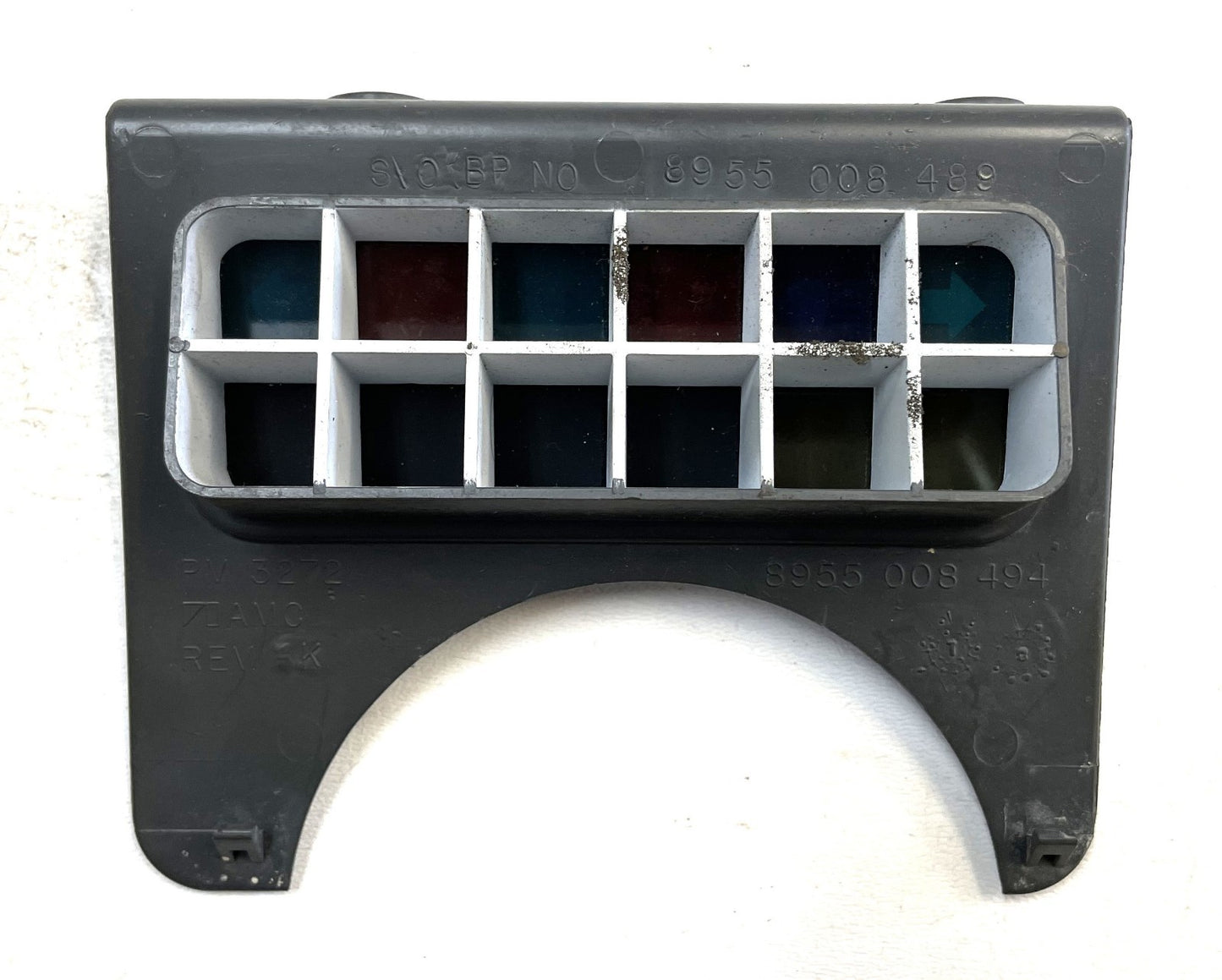 Jeep YJ grey warning light dash trim bezel Wrangler trouble lights gray column!