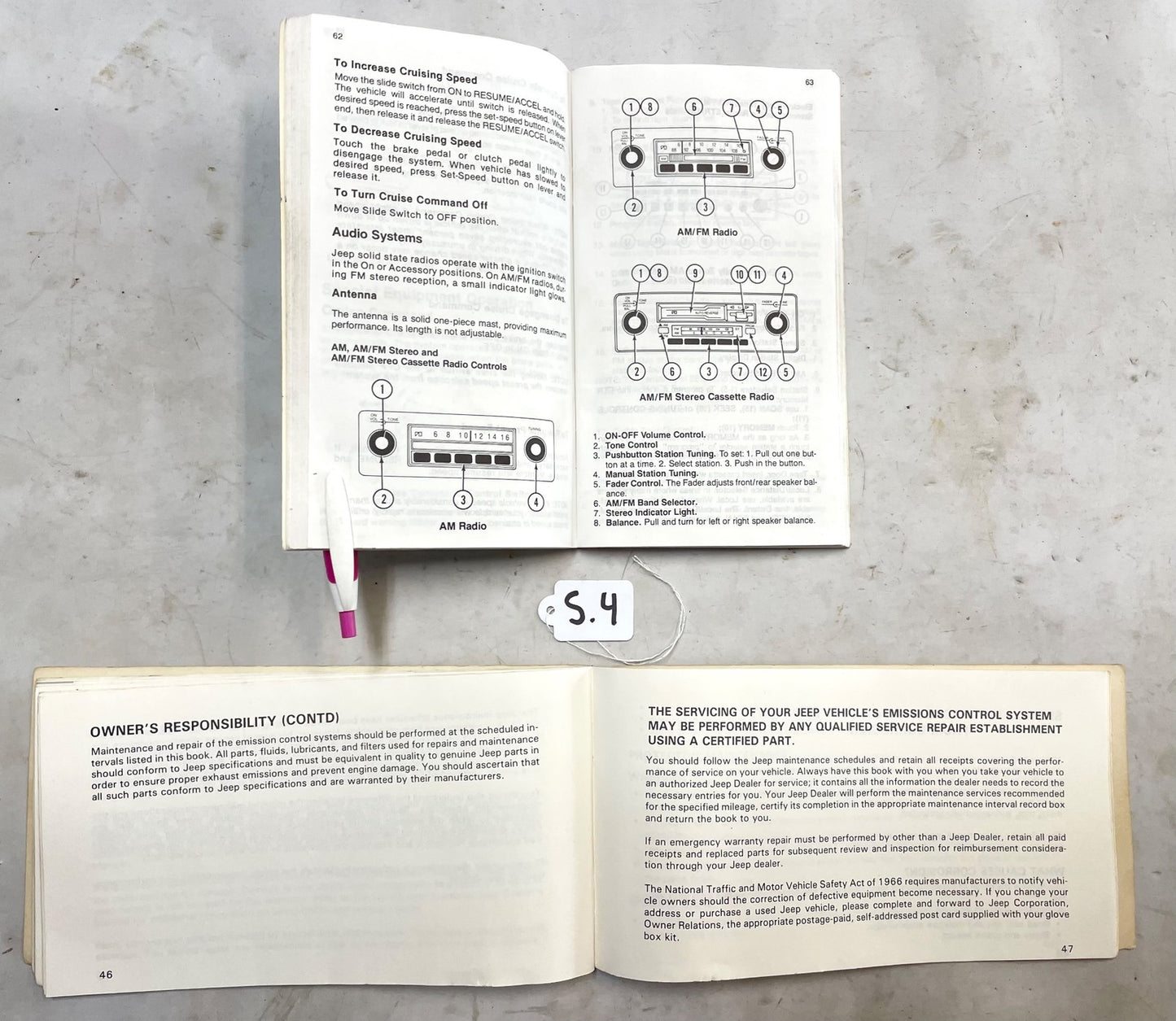 84 Jeep Grand Wagoneer Truck Owners Manual Warranty and Maintenance  Guide