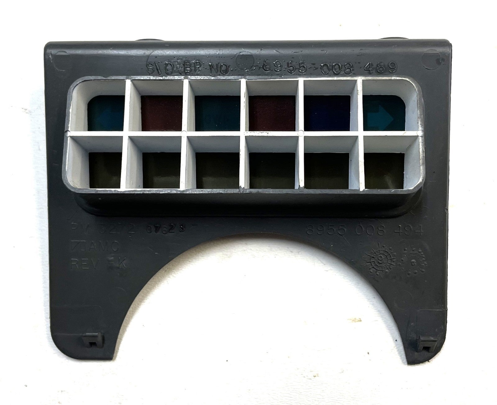 Jeep YJ grey warning light dash trim bezel Wrangler trouble lights gray column!