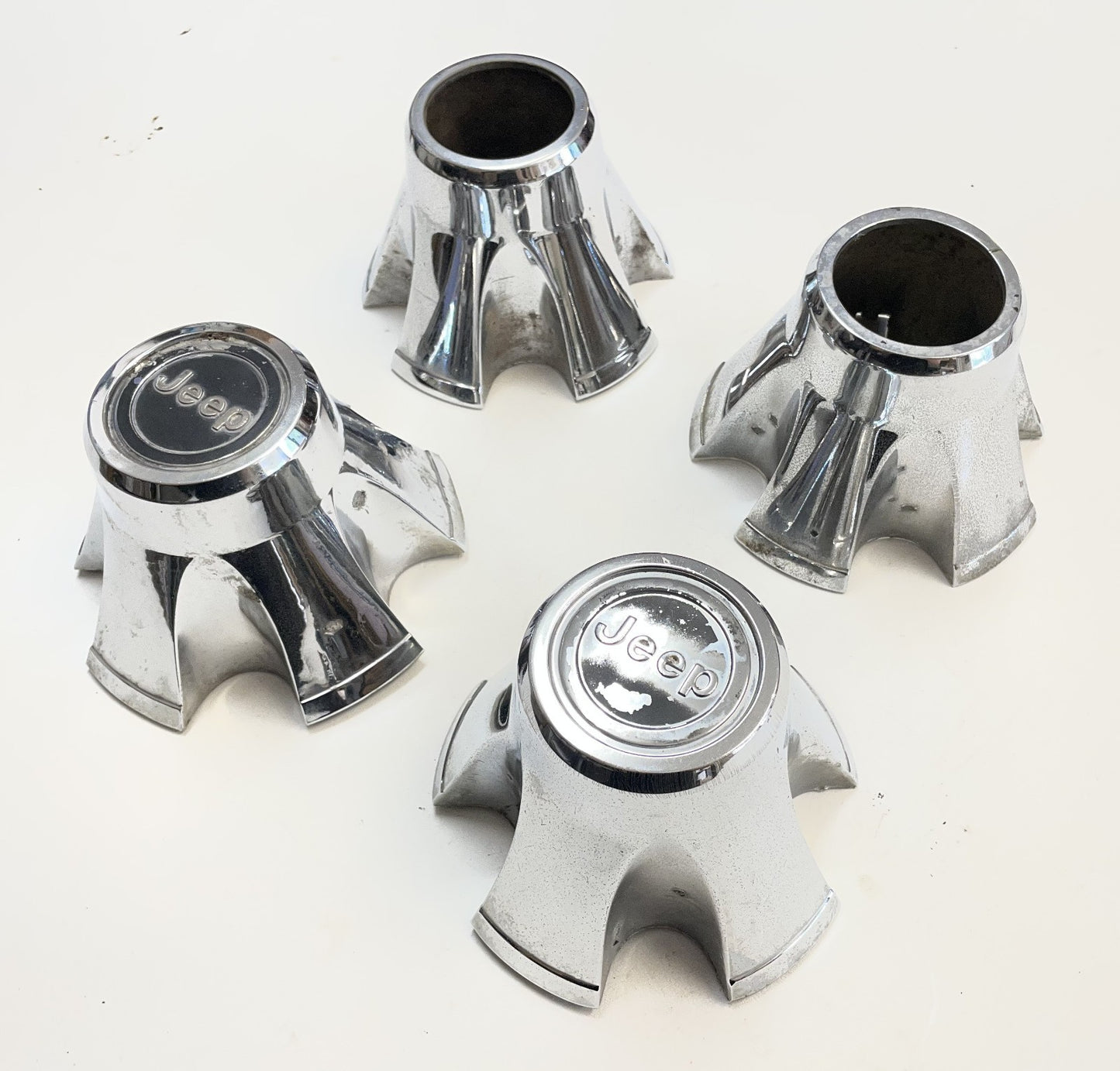 Jeep CJ Center Caps CJ5 CJ7 FACTORY Chrome Wheel Centers Laredo Cap FREE SHIP!