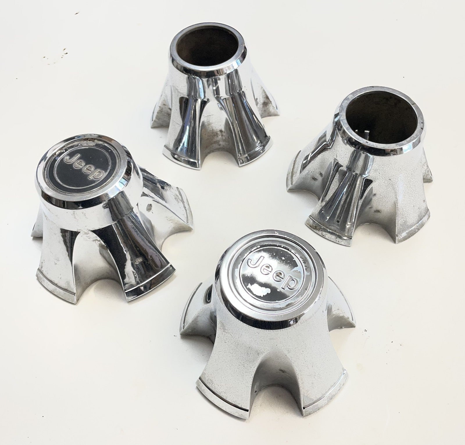 Jeep CJ Center Caps CJ5 CJ7 FACTORY Chrome Wheel Centers Laredo Cap FREE SHIP!
