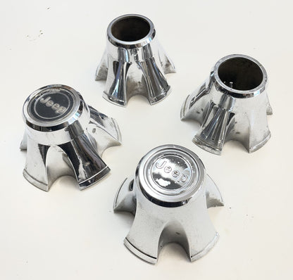 Jeep CJ Center Caps CJ5 CJ7 FACTORY Chrome Wheel Centers Laredo Cap FREE SHIP!