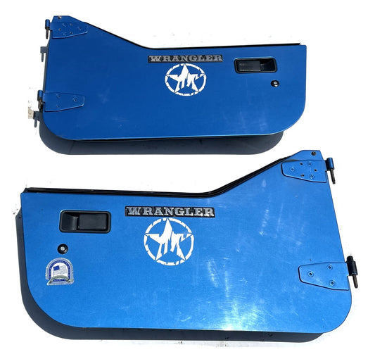 Jeep Half Doors YJ CJ7 Wrangler Factory blue Steel Door FREE SHIPPING